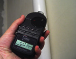 Sound level meter in use